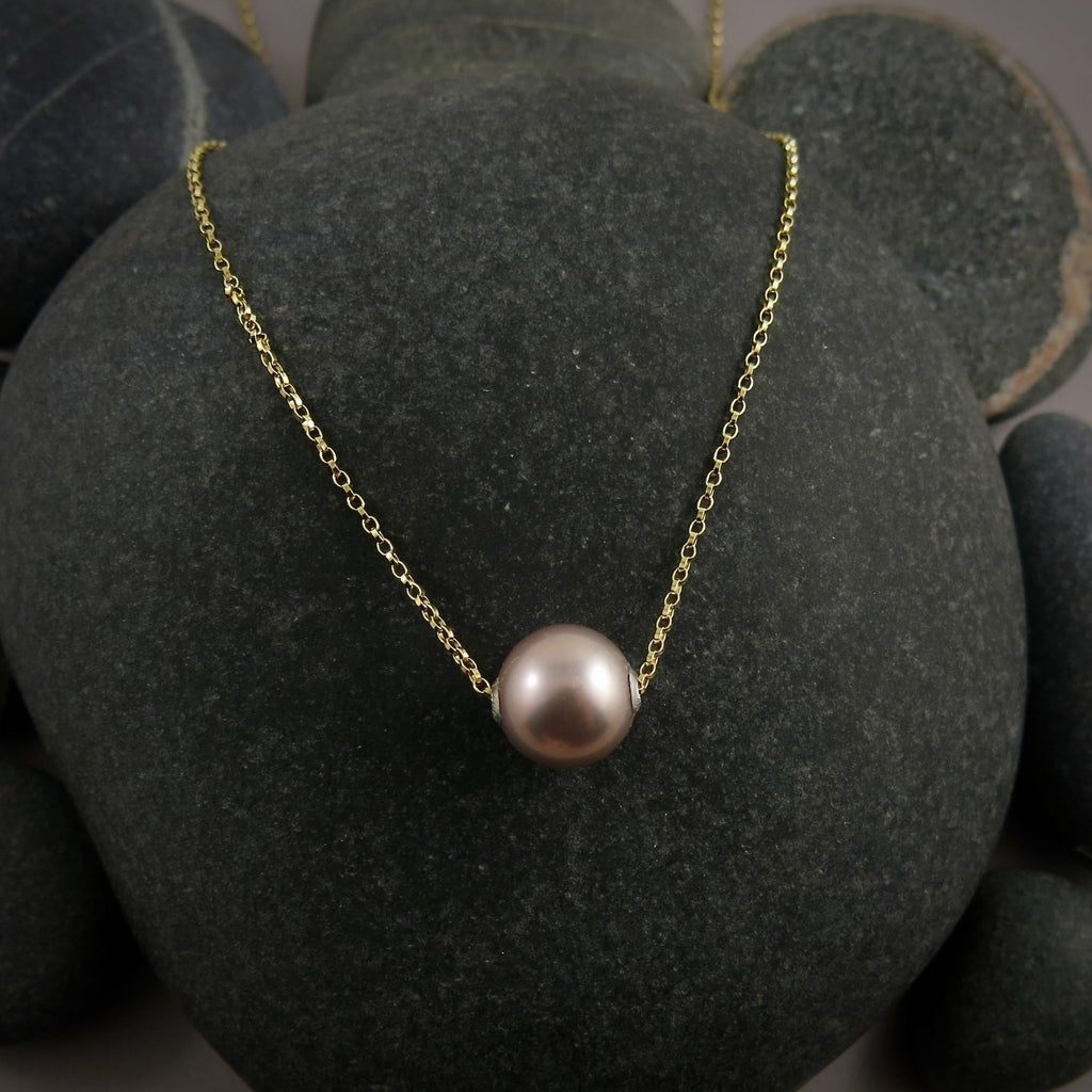 Collier coulissant en perles Edison Lilac • Chaîne en or rempli 14 carats ou en argent sterling