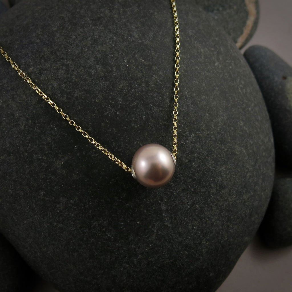 Collier coulissant en perles Edison Lilac • Chaîne en or rempli 14 carats ou en argent sterling