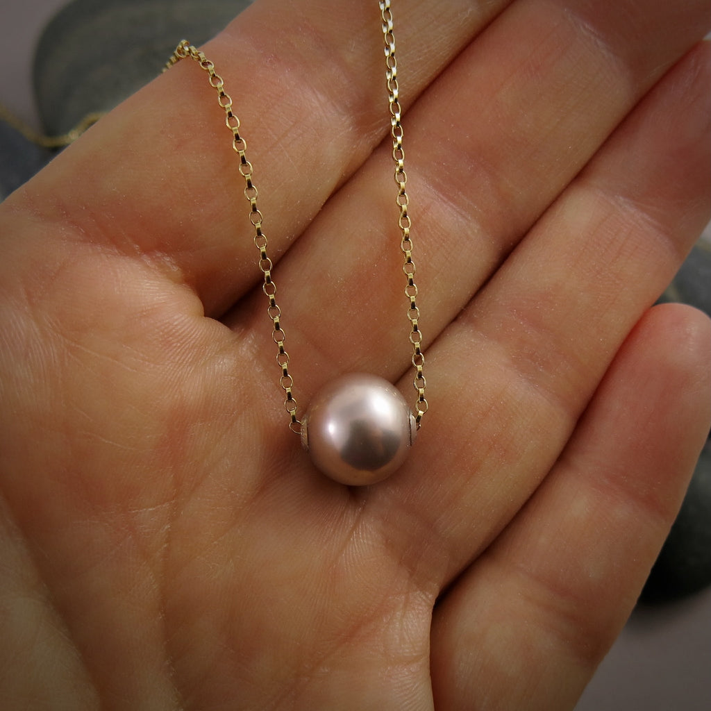 Collier coulissant en perles Edison Lilac • Chaîne en or rempli 14 carats ou en argent sterling