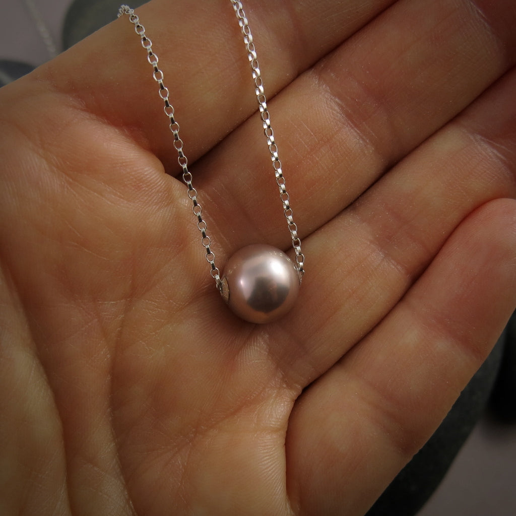 Collier coulissant en perles Edison Lilac • Chaîne en or rempli 14 carats ou en argent sterling