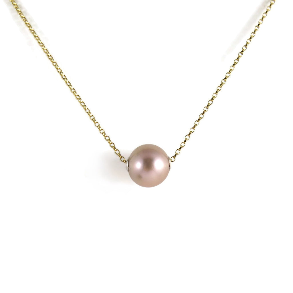 Collier coulissant en perles Edison Lilac • Chaîne en or rempli 14 carats ou en argent sterling