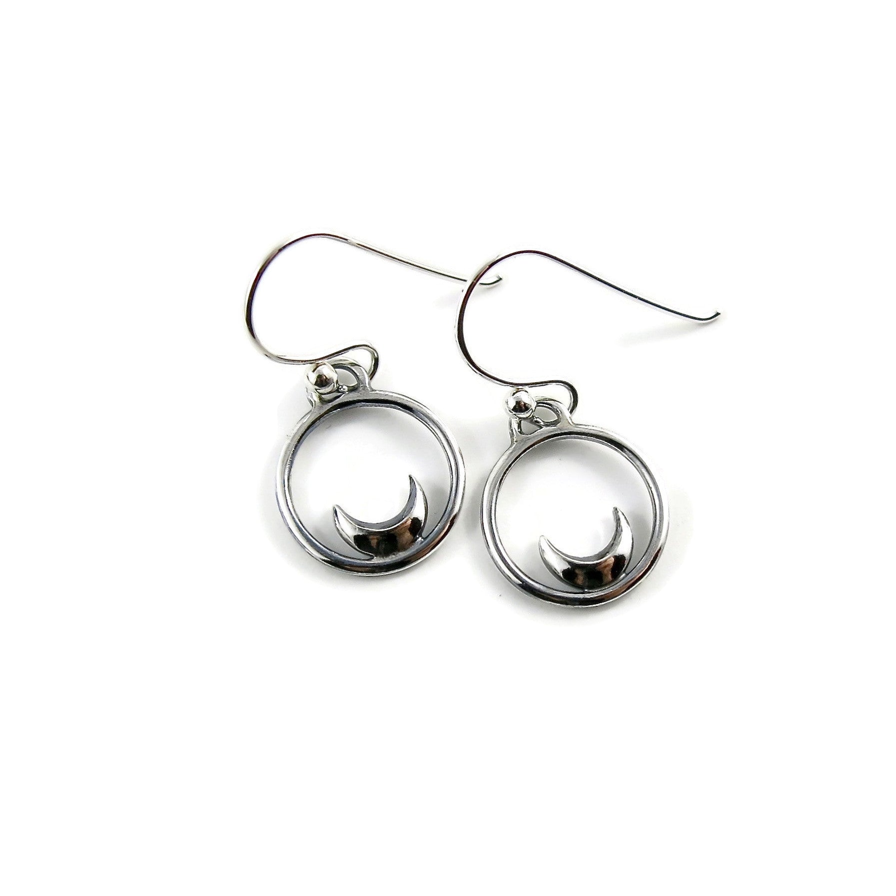 Boucles d'oreilles Mini Dream • Croissants de lune en argent 