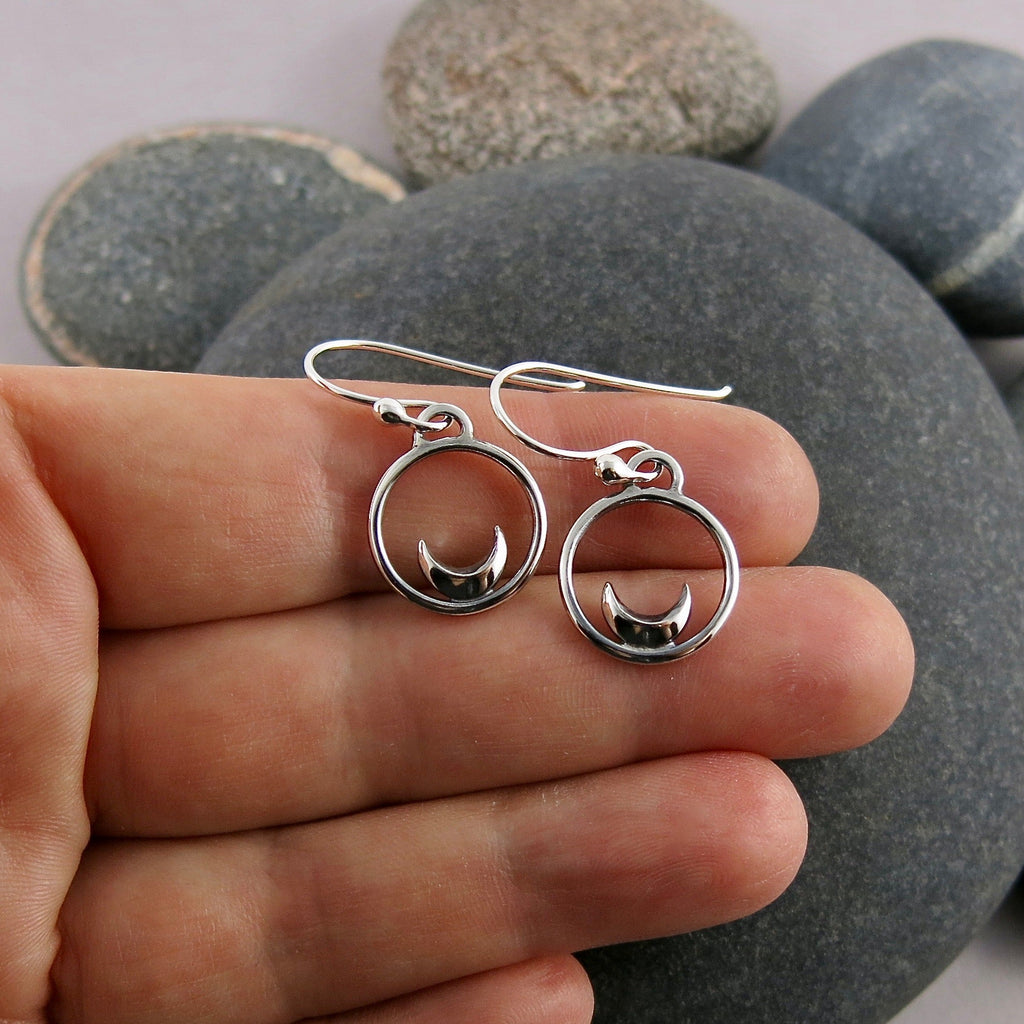 Boucles d'oreilles Mini Dream • Croissants de lune en argent 