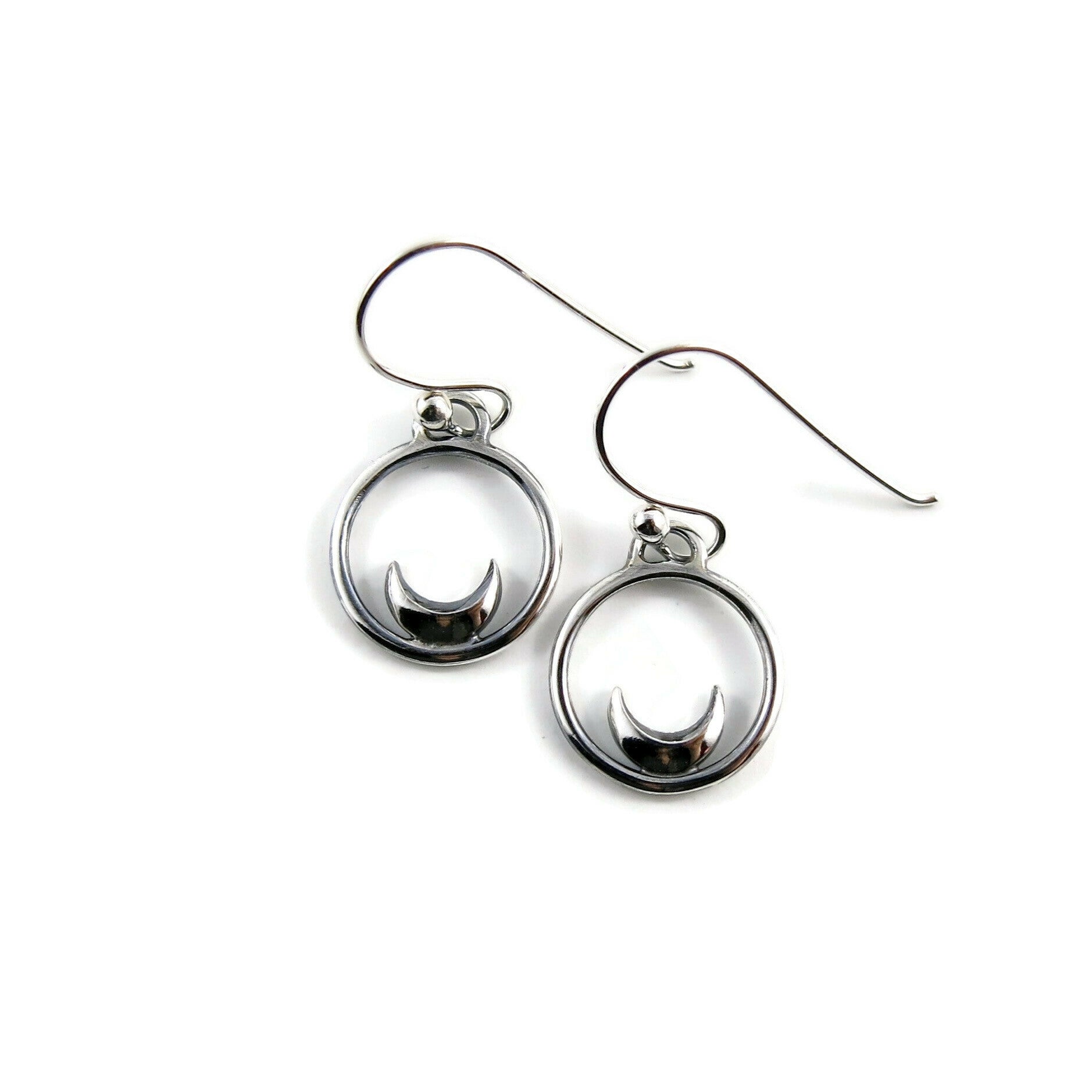 Boucles d'oreilles Mini Dream • Croissants de lune en argent 