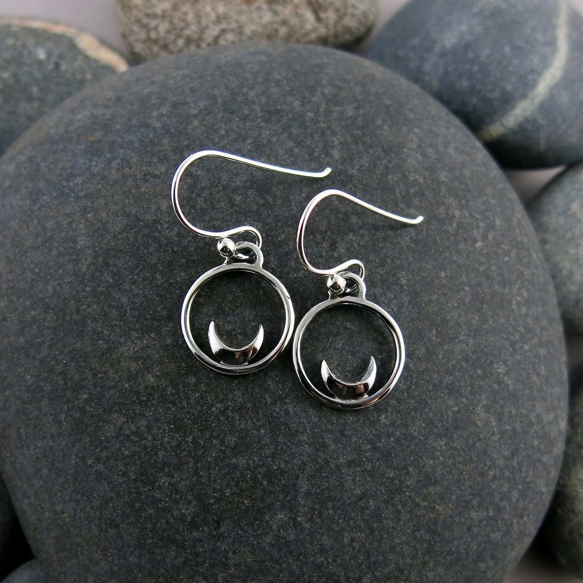 Boucles d'oreilles Mini Dream • Croissants de lune en argent 