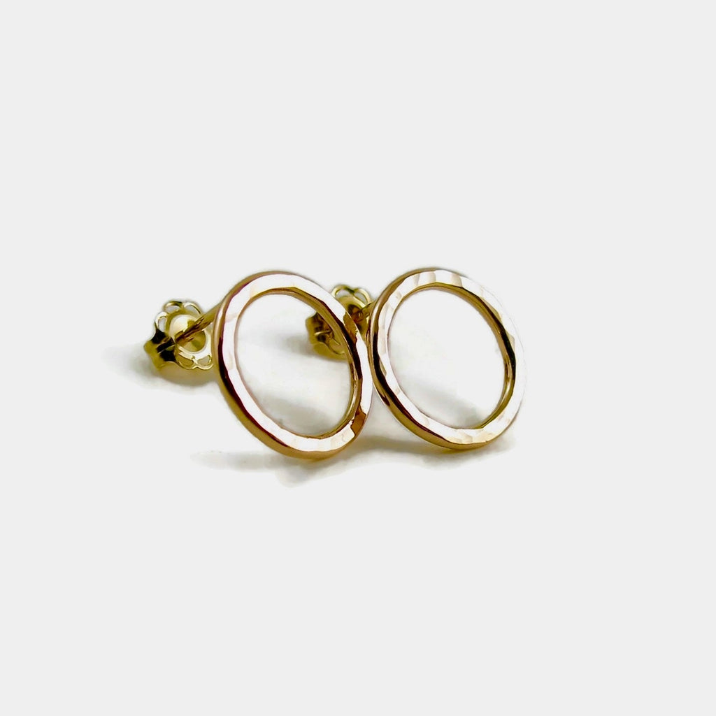 Clous d'oreilles Gold Breathe • Boucles d'oreilles à tige minimalistes en or 14 carats