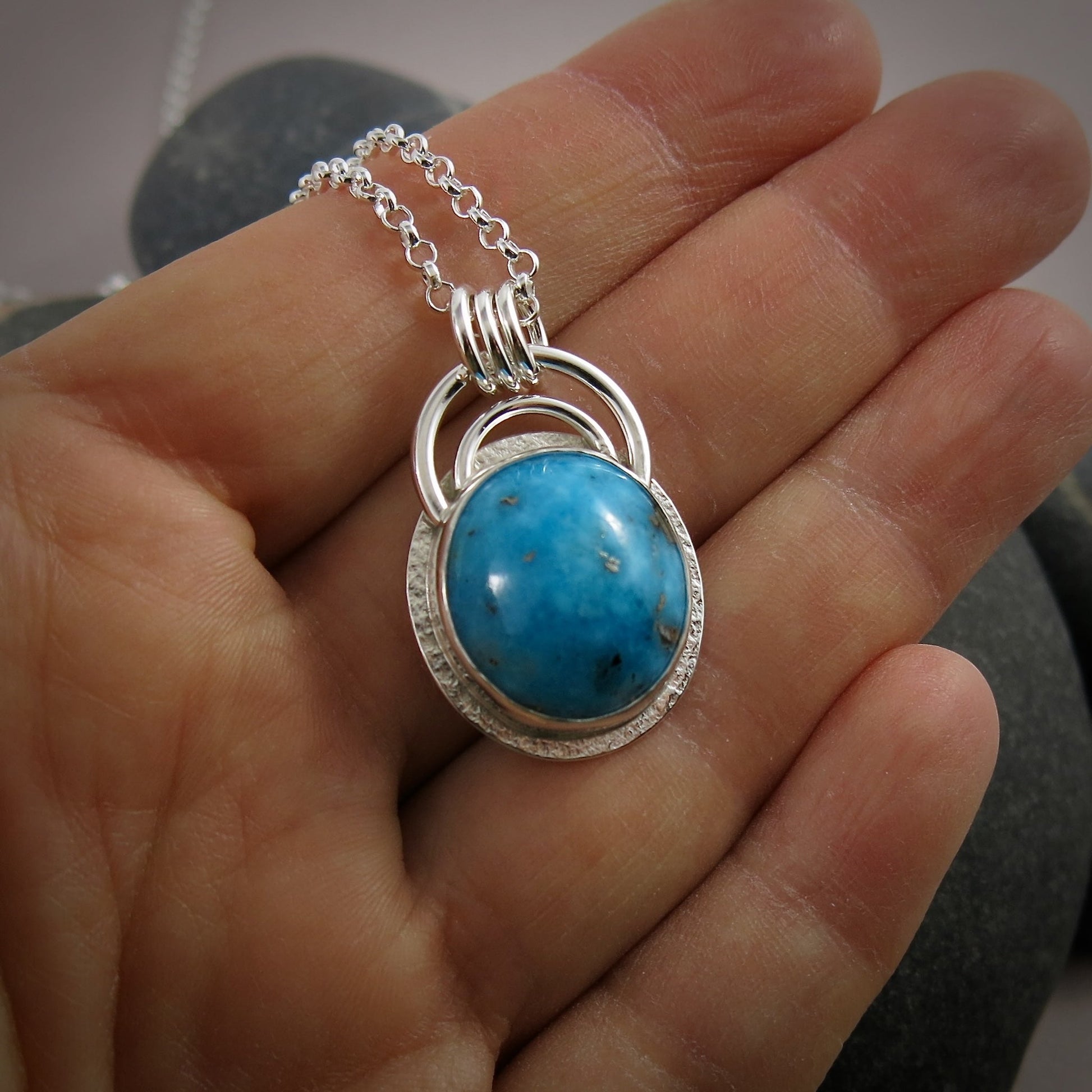 Morenci Turquoise Pendant  • Sterling Silver