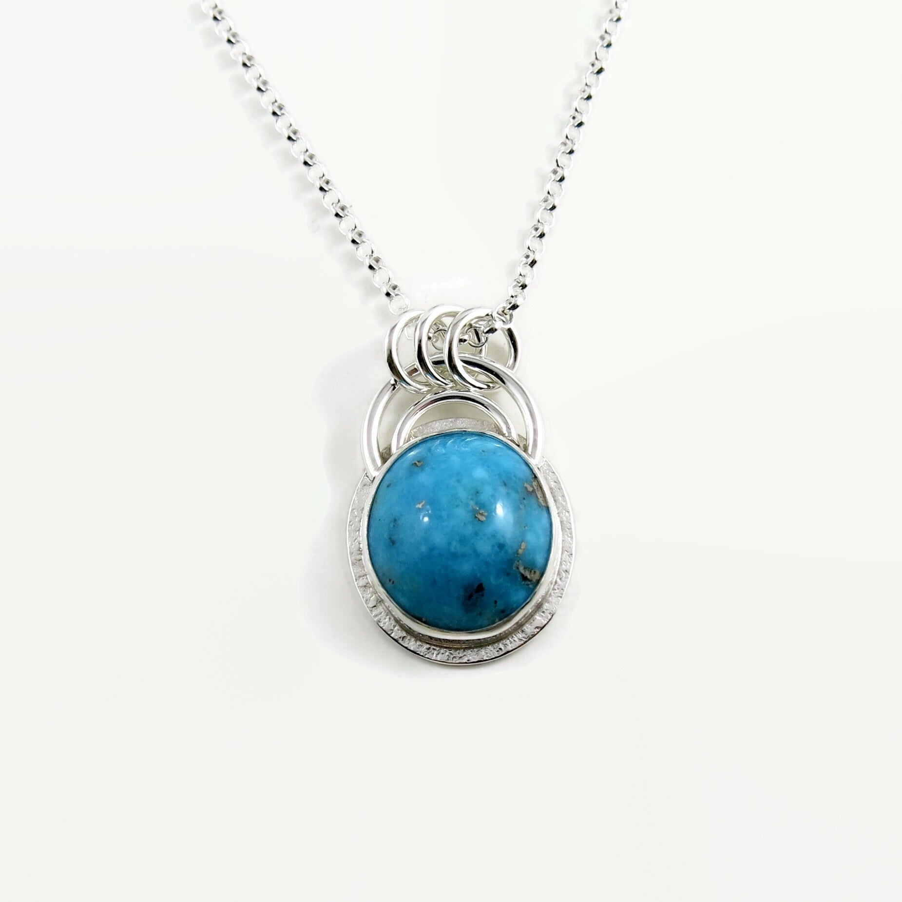 Morenci Turquoise Pendant  • Sterling Silver
