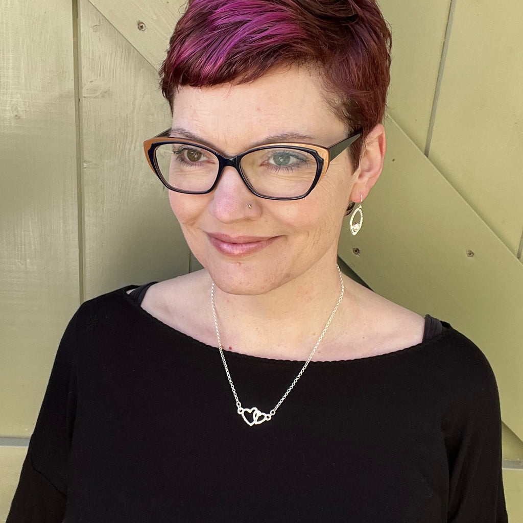 Collier Cœurs Étreinte Mère et Enfant • Argent Sterling