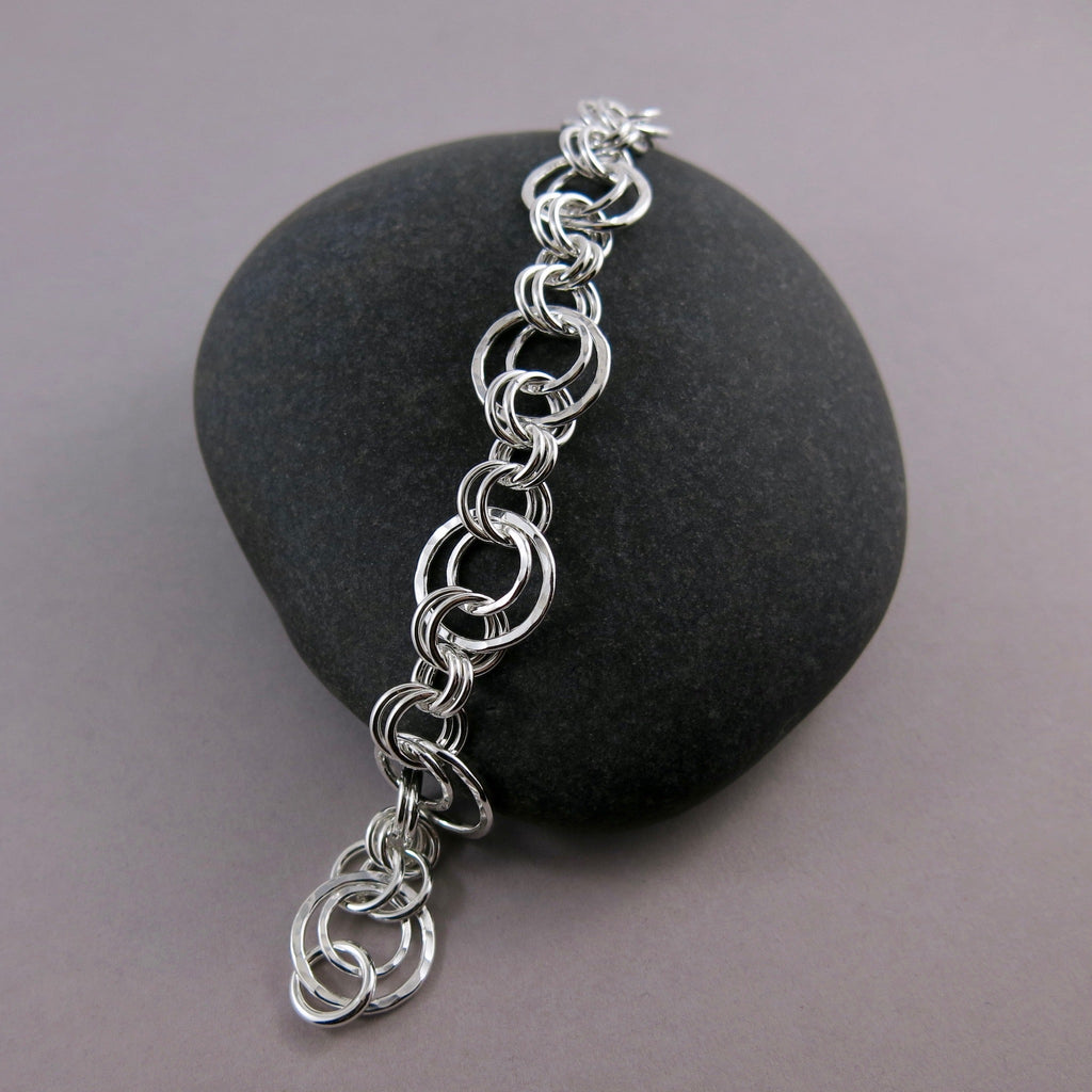 Bracelet Cercles Imbriqués • Argent Sterling • Réglable