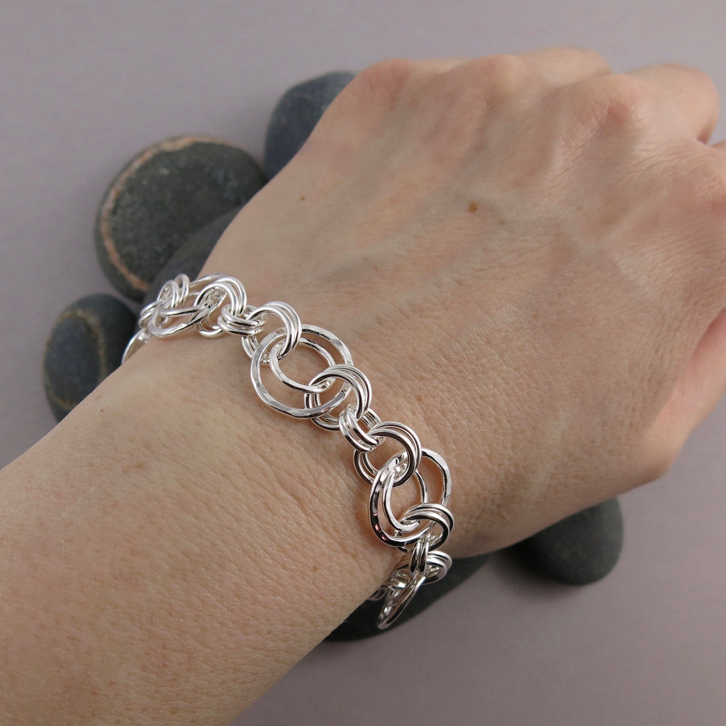 Bracelet Cercles Imbriqués • Argent Sterling • Réglable