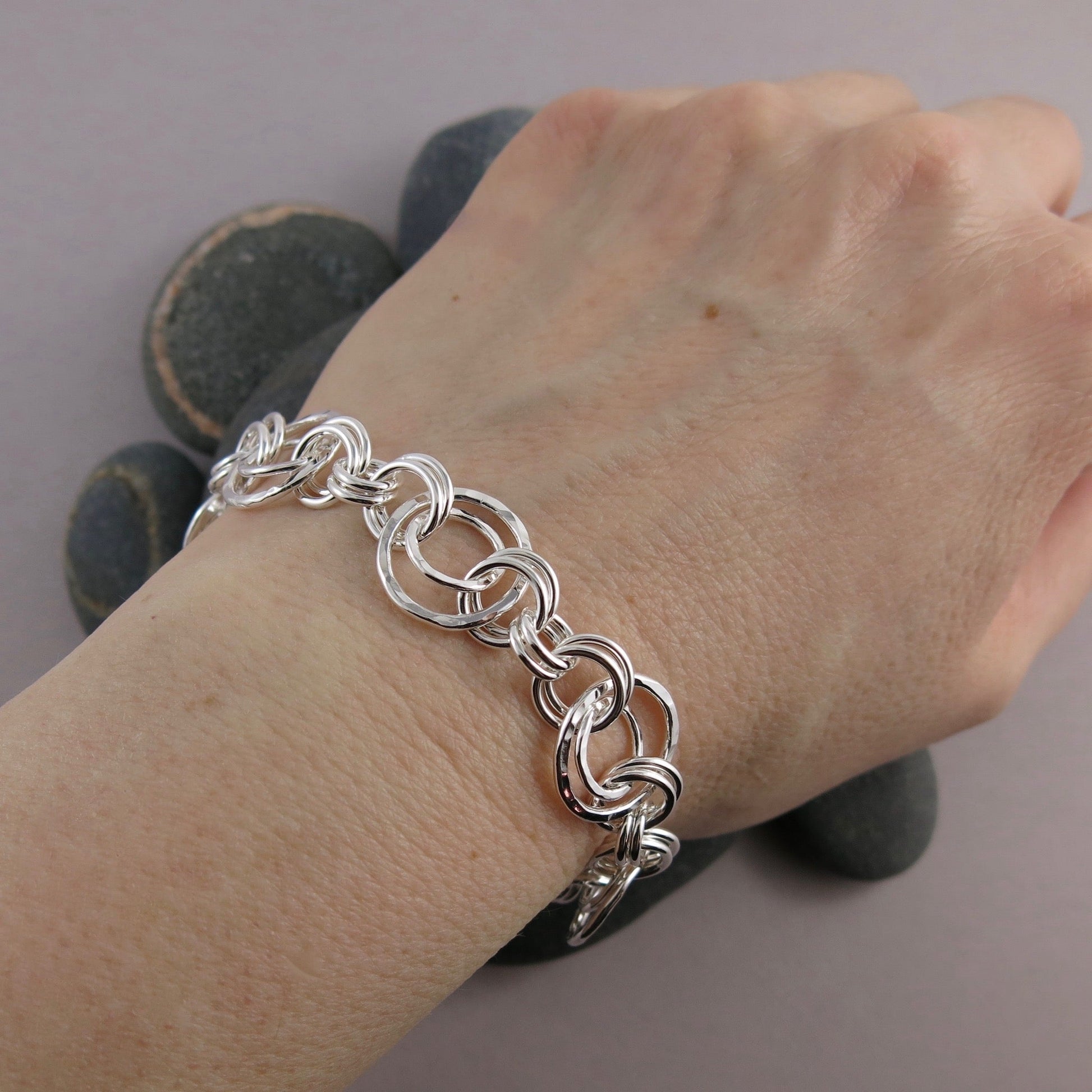 Bracelet Cercles Imbriqués • Argent Sterling • Réglable