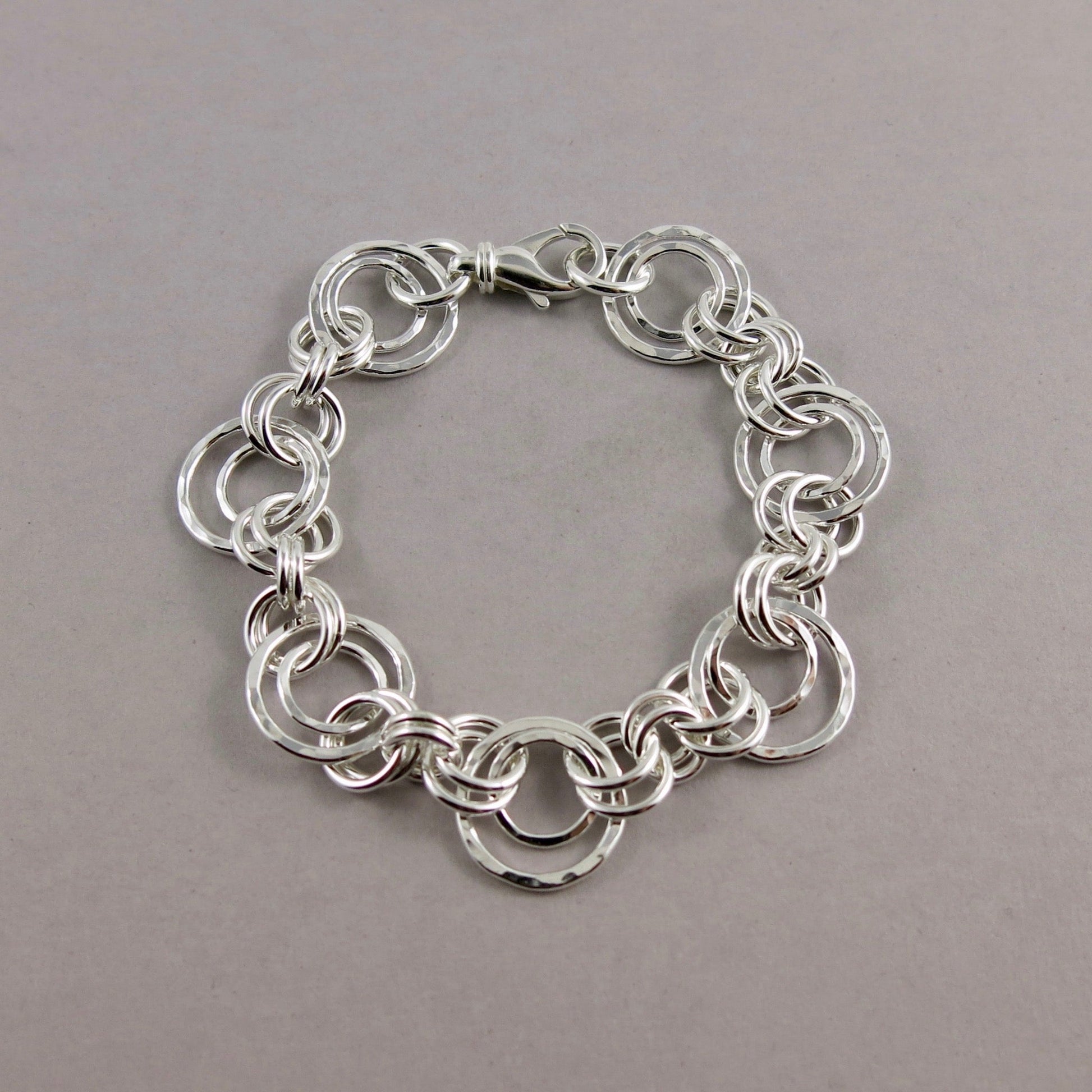 Bracelet Cercles Imbriqués • Argent Sterling • Réglable