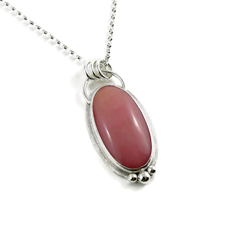 Collier Halo Opale Rose • Argent Sterling