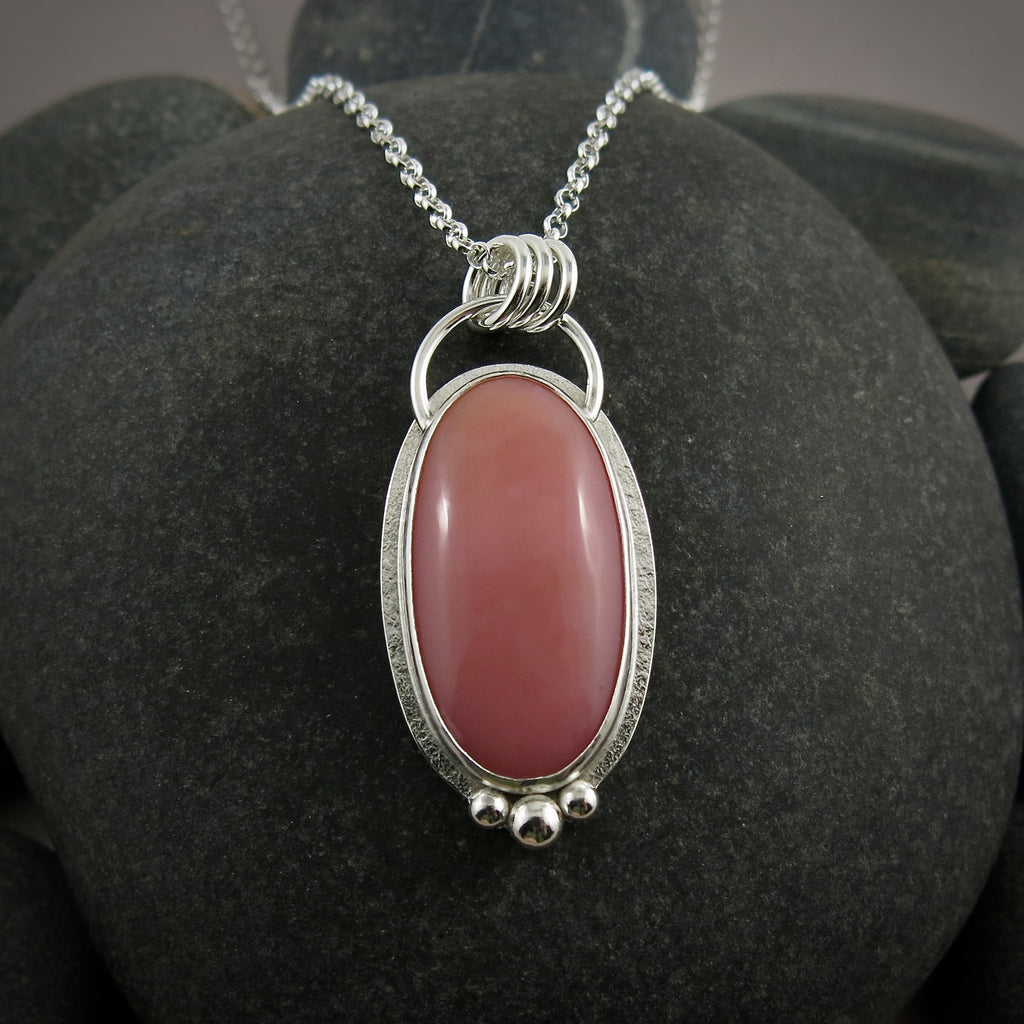 Collier Halo Opale Rose • Argent Sterling