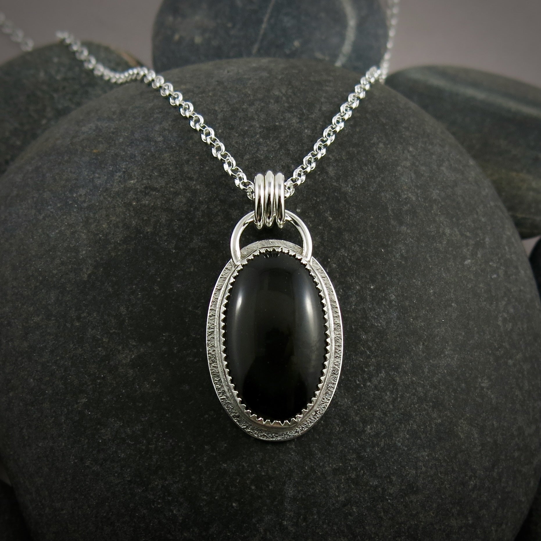 Collier en obsidienne arc-en-ciel • Argent sterling