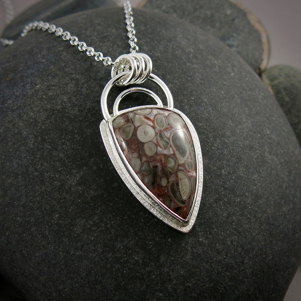 Collier Nénuphar Fossile • Argent Sterling • Collection Fabuleux Fossils