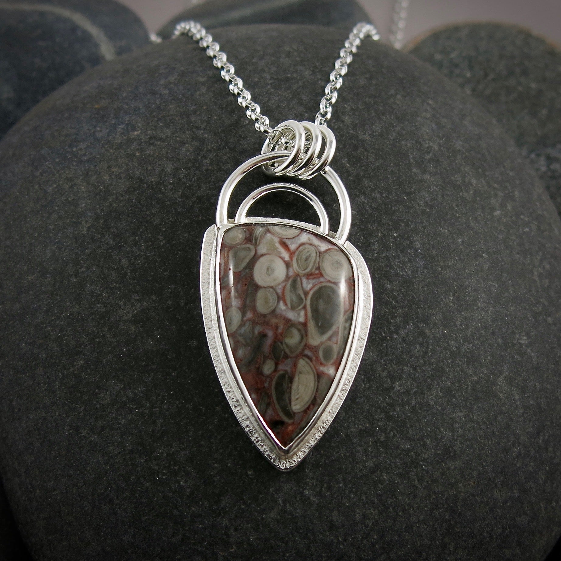 Collier Nénuphar Fossile • Argent Sterling • Collection Fabuleux Fossils