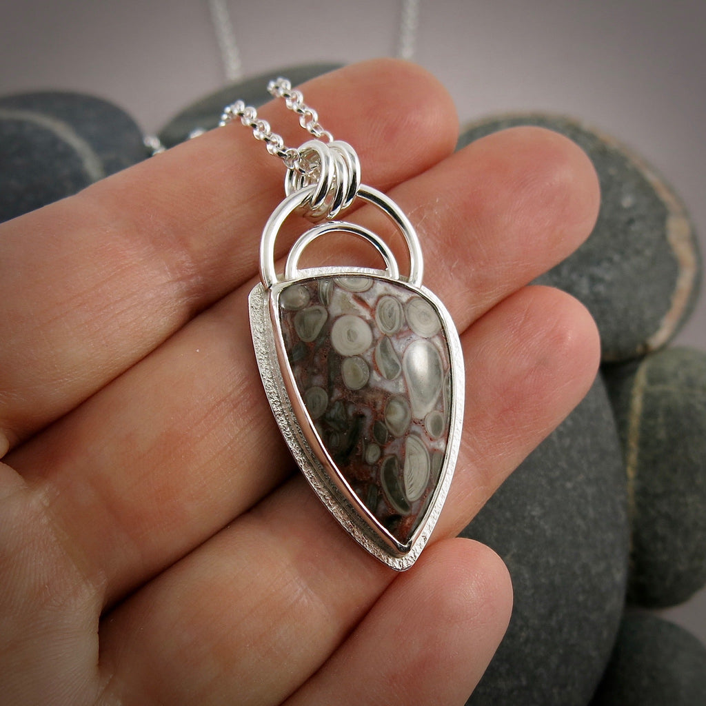 Collier Nénuphar Fossile • Argent Sterling • Collection Fabuleux Fossils