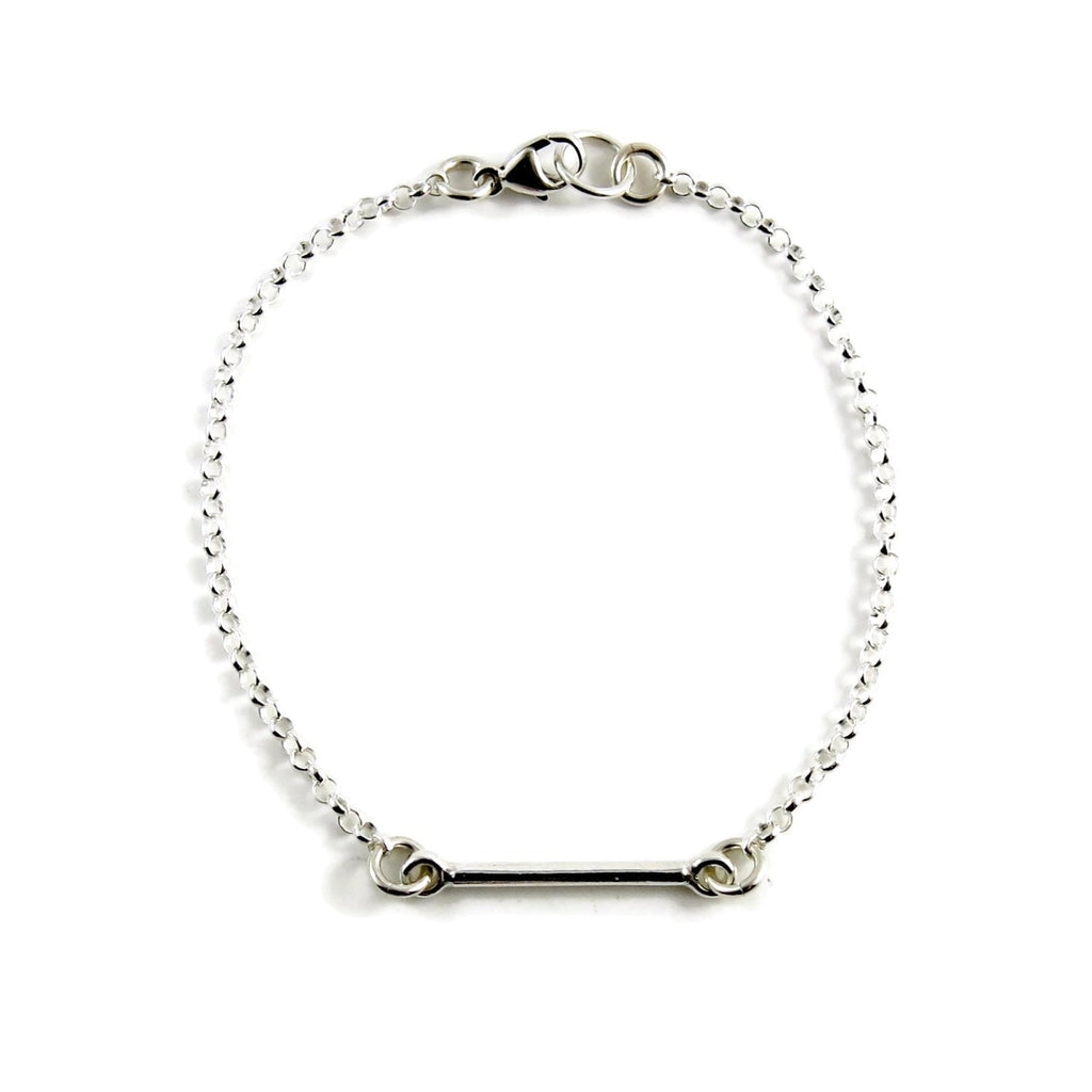 Bracelet barre en argent • Bracelet barre minimaliste léger