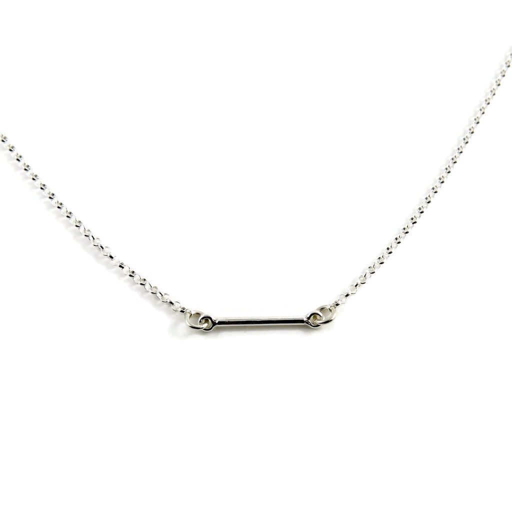 Collier à barre en argent • Collier à barre unique minimaliste et léger