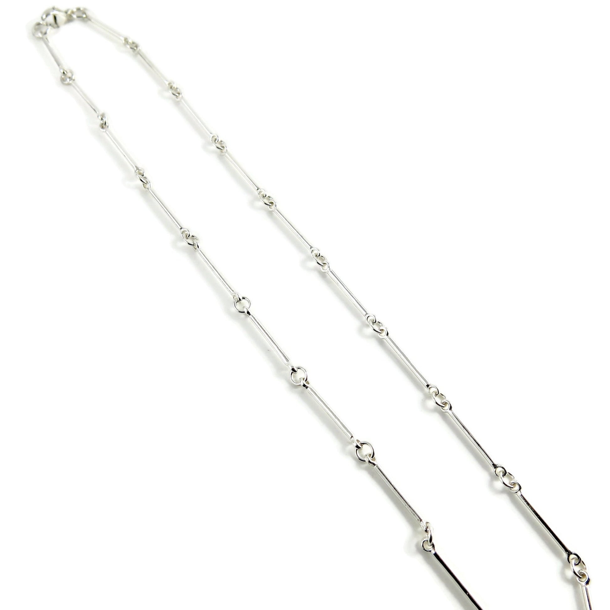 Collier chaîne à barre en argent • Collier minimaliste léger à barre