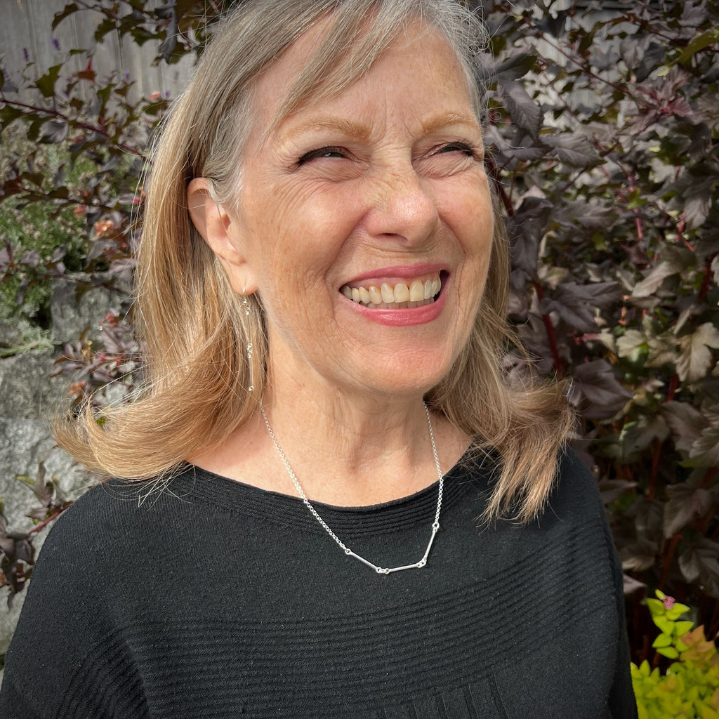 Collier trio de barres en argent • Collier trio de barres minimaliste et léger