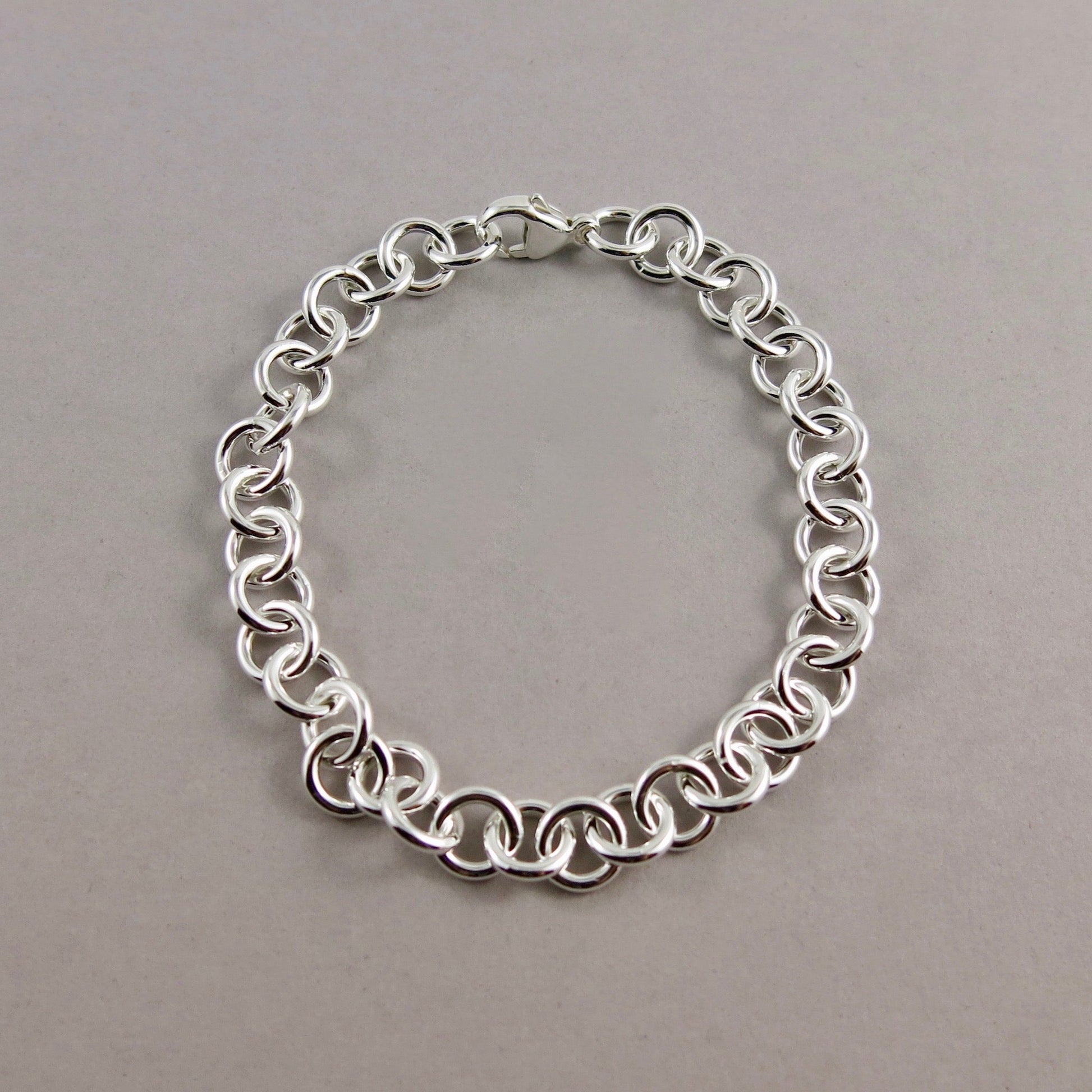 Bracelet à maillons simples en argent • Réglable