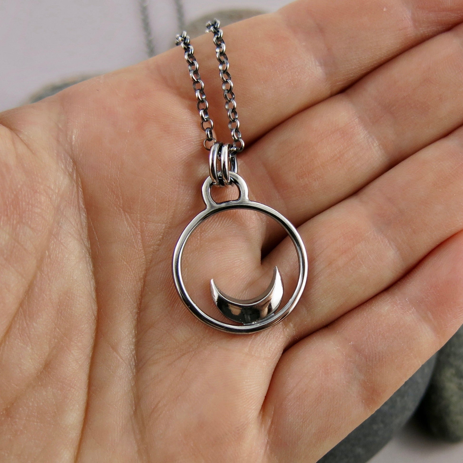 Collier de rêve • Collier croissant de lune en argent 