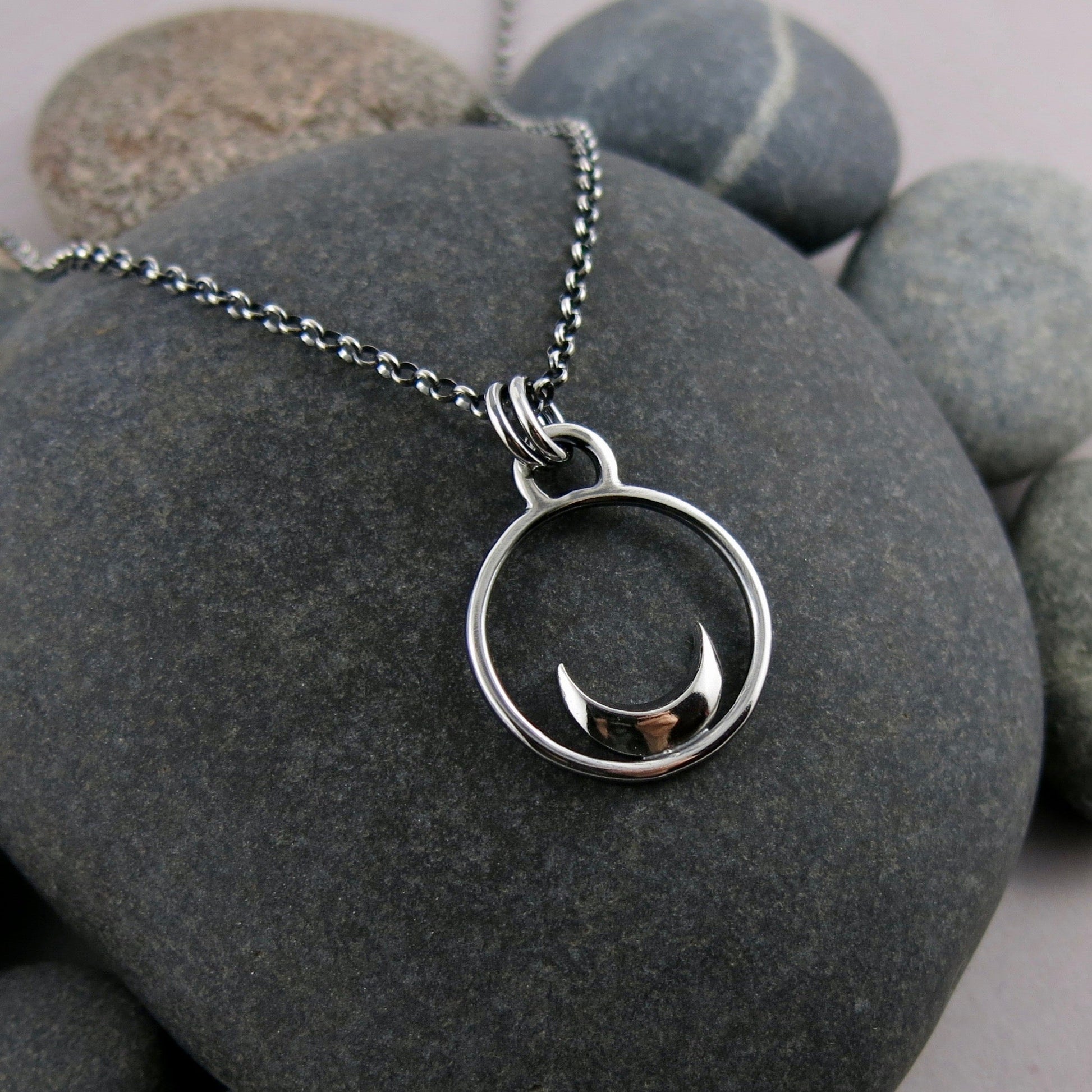 Collier de rêve • Collier croissant de lune en argent 