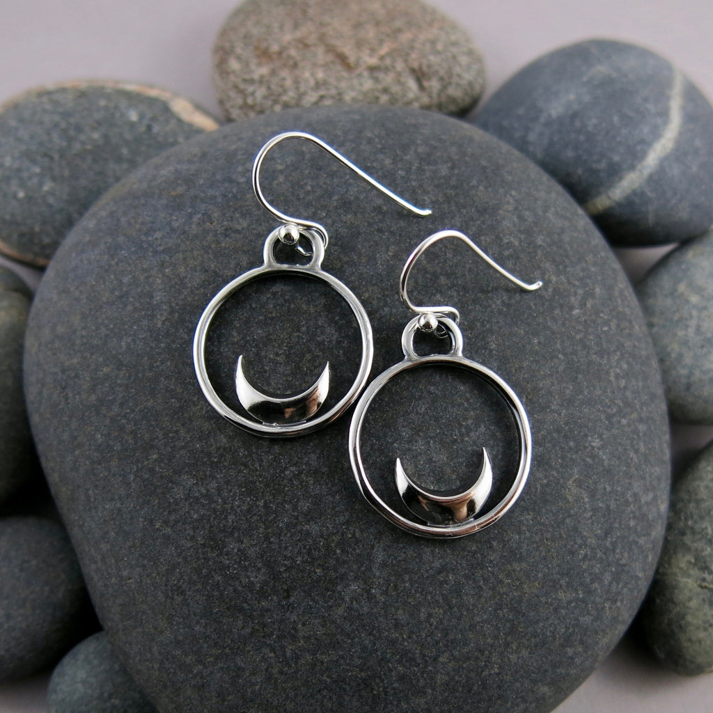Boucles d'oreilles de rêve • Croissants de lune en argent