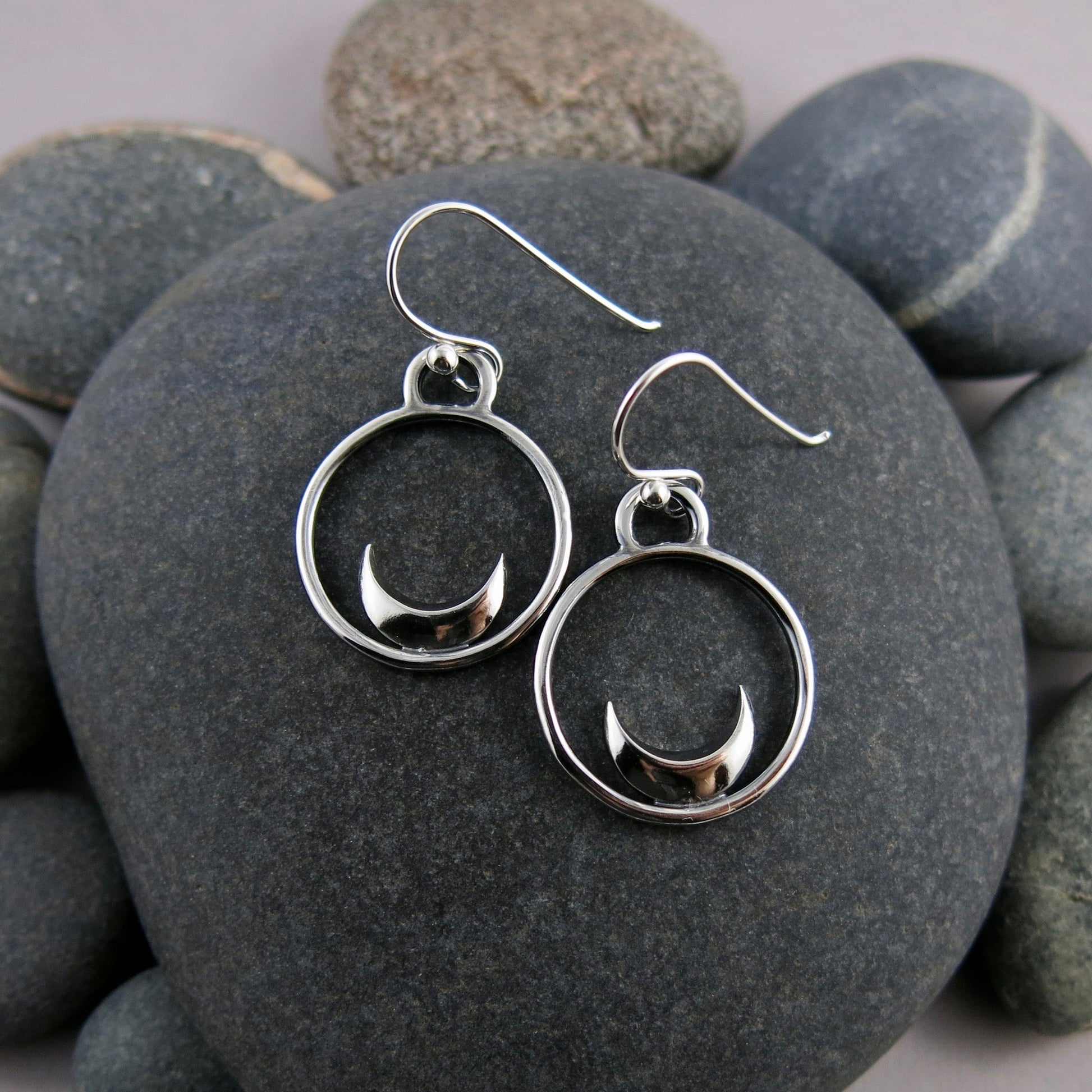Boucles d'oreilles de rêve • Croissants de lune en argent