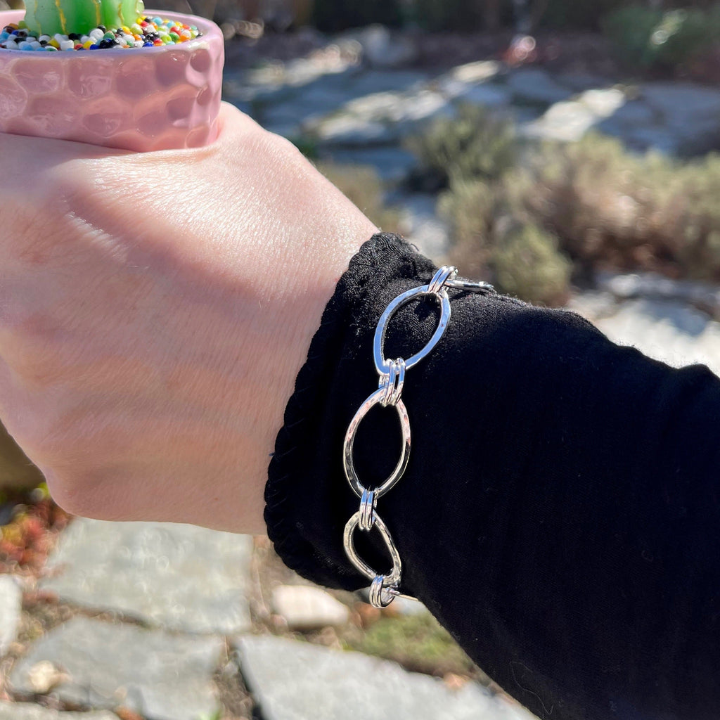 Silver Leaves Bracelet • Modern Minimal Nature Inspired Bracelet