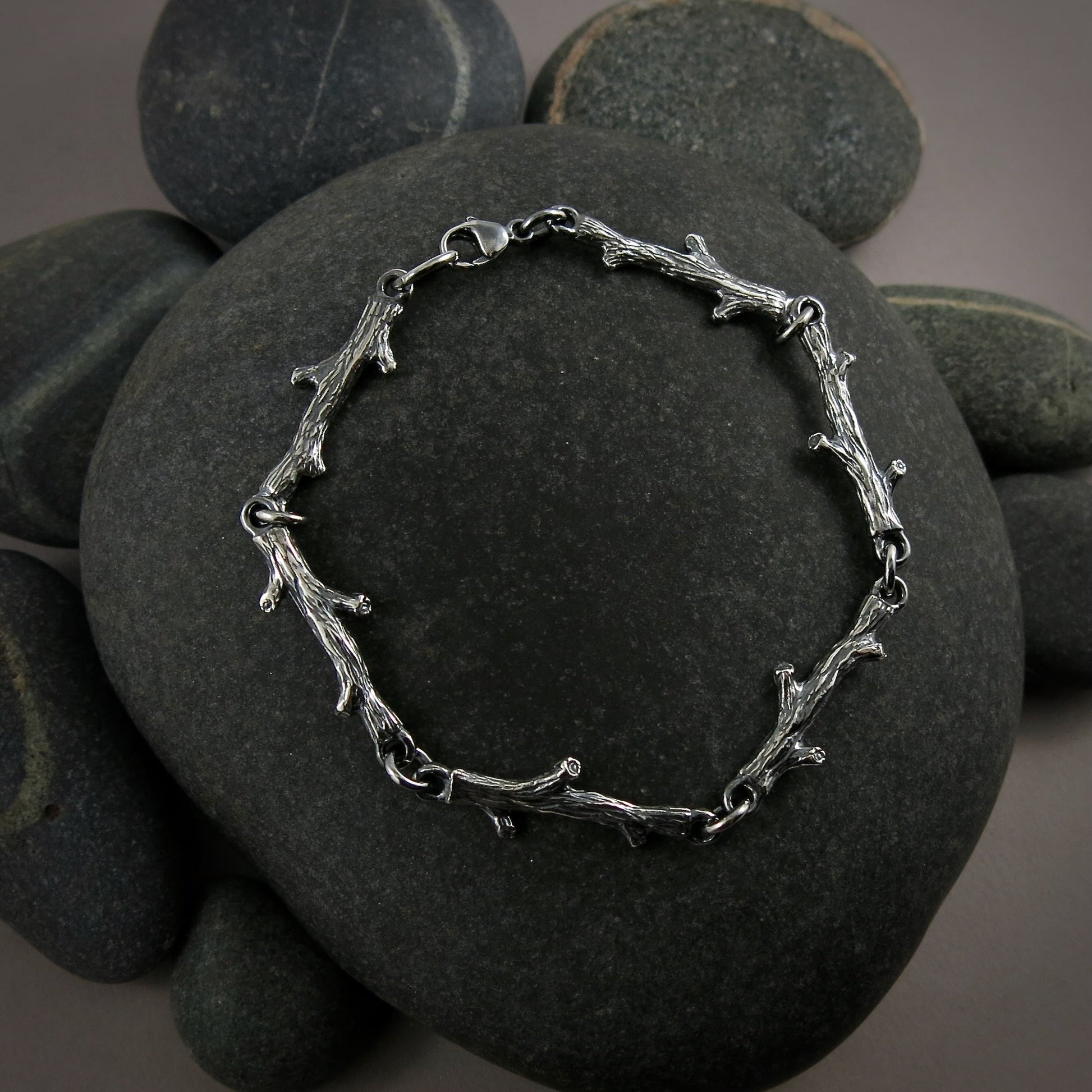 Bracelet brindilles en argent • Bracelet brindilles léger inspiré de la nature