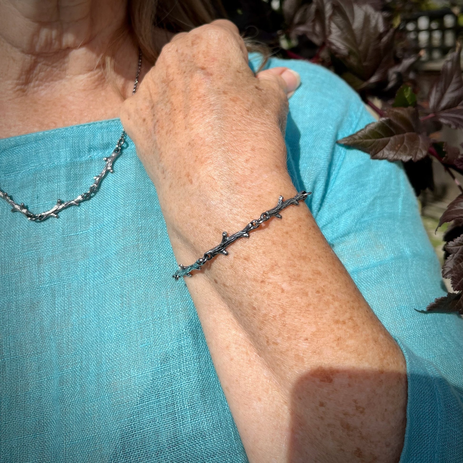 Bracelet brindilles en argent • Bracelet brindilles léger inspiré de la nature