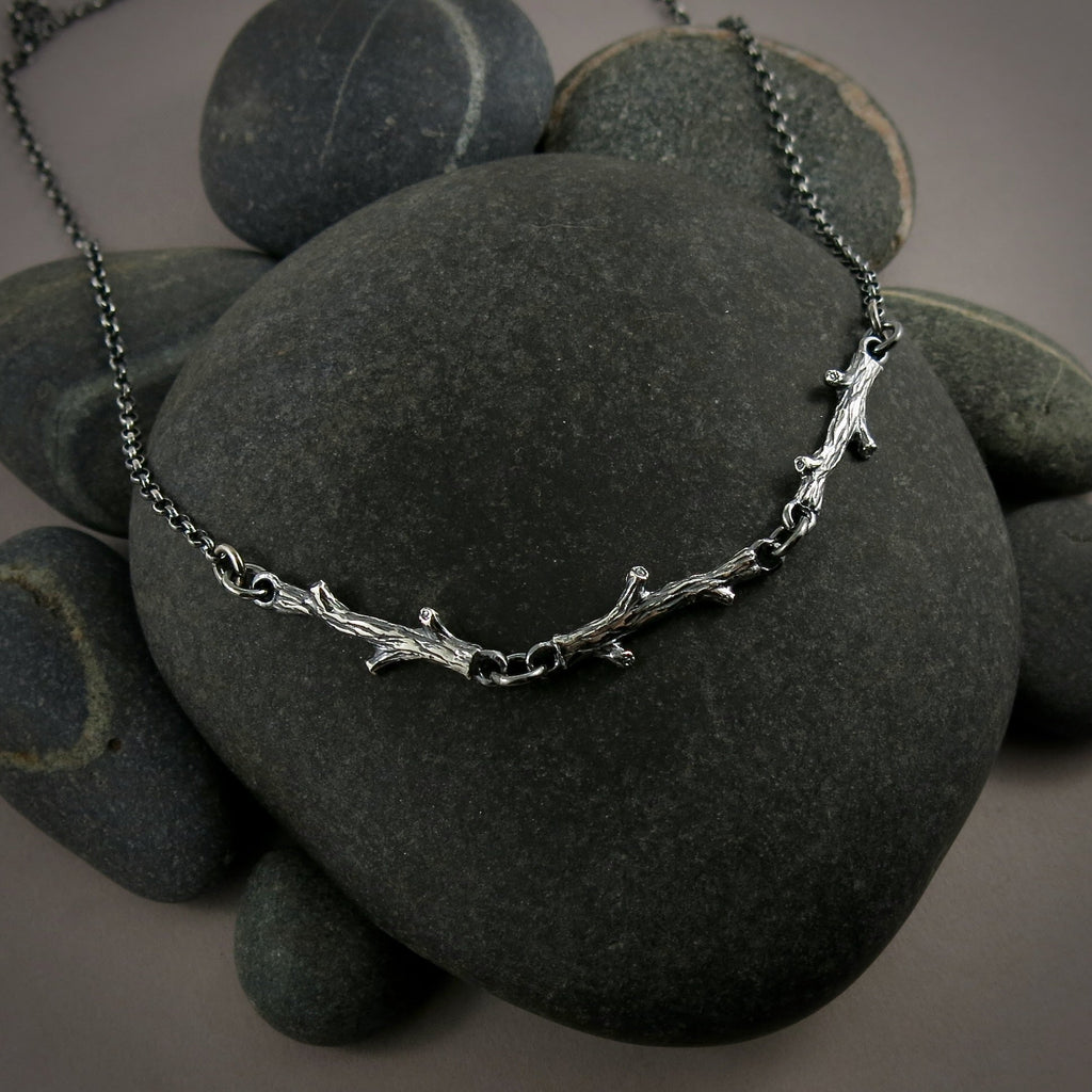 Collier Trio de brindilles en argent • Collier Trio de brindilles léger inspiré de la nature