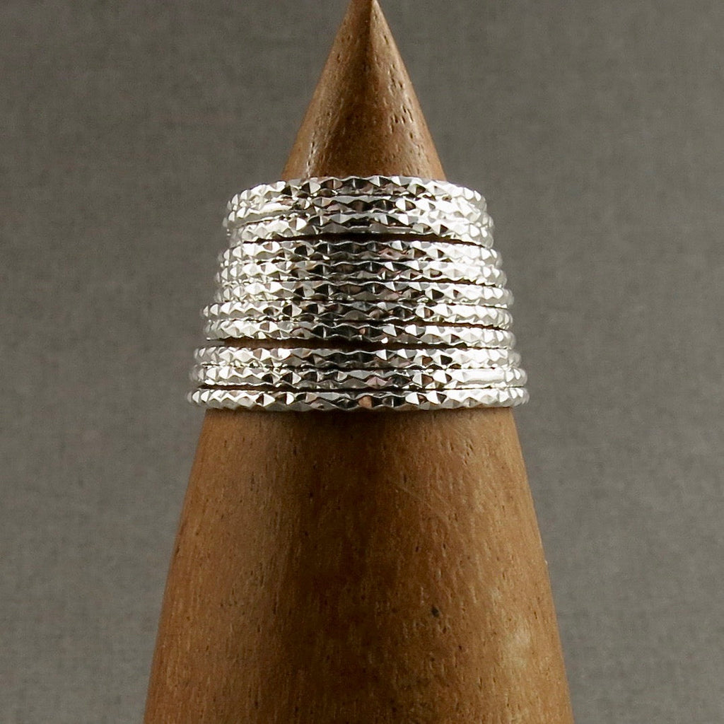 Bague empilable scintillante • Argent sterling