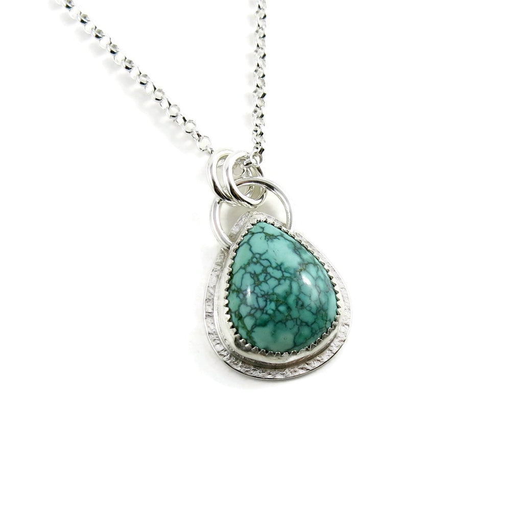 Pendentif toile d'araignée turquoise • Argent sterling • Collection Turquoise Bliss