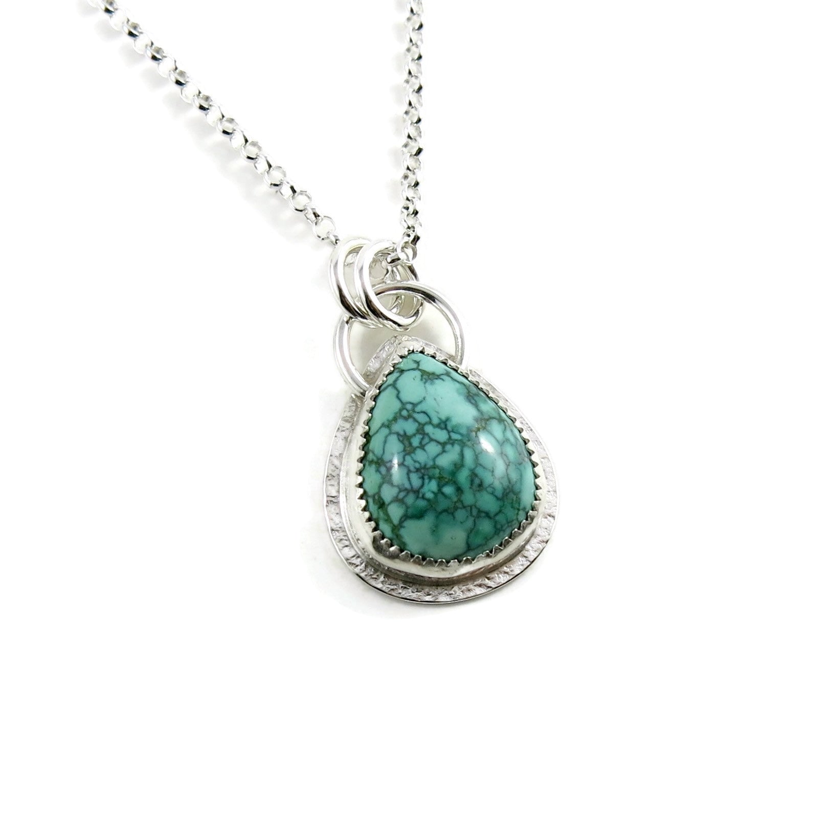 Pendentif toile d'araignée turquoise • Argent sterling • Collection Turquoise Bliss