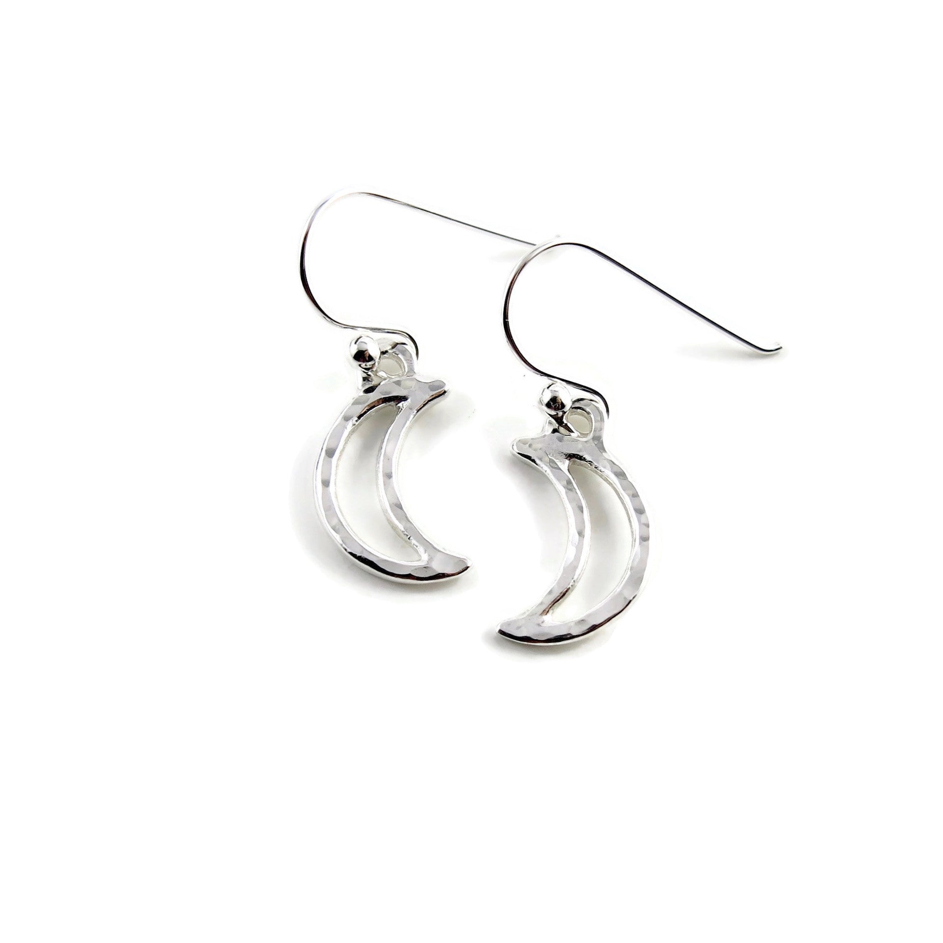 Boucles d'oreilles croissant de lune • Pendants en argent sterling 