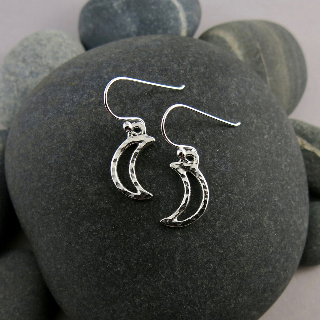 Boucles d'oreilles croissant de lune • Pendants en argent sterling 
