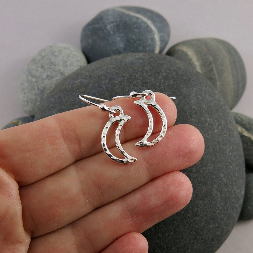 Boucles d'oreilles croissant de lune • Pendants en argent sterling 