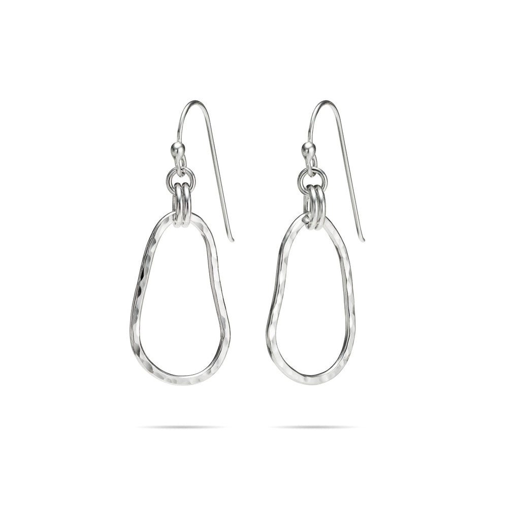 Boucles d'oreilles classiques Coast • Pendantes en argent sterling texturées à marteau