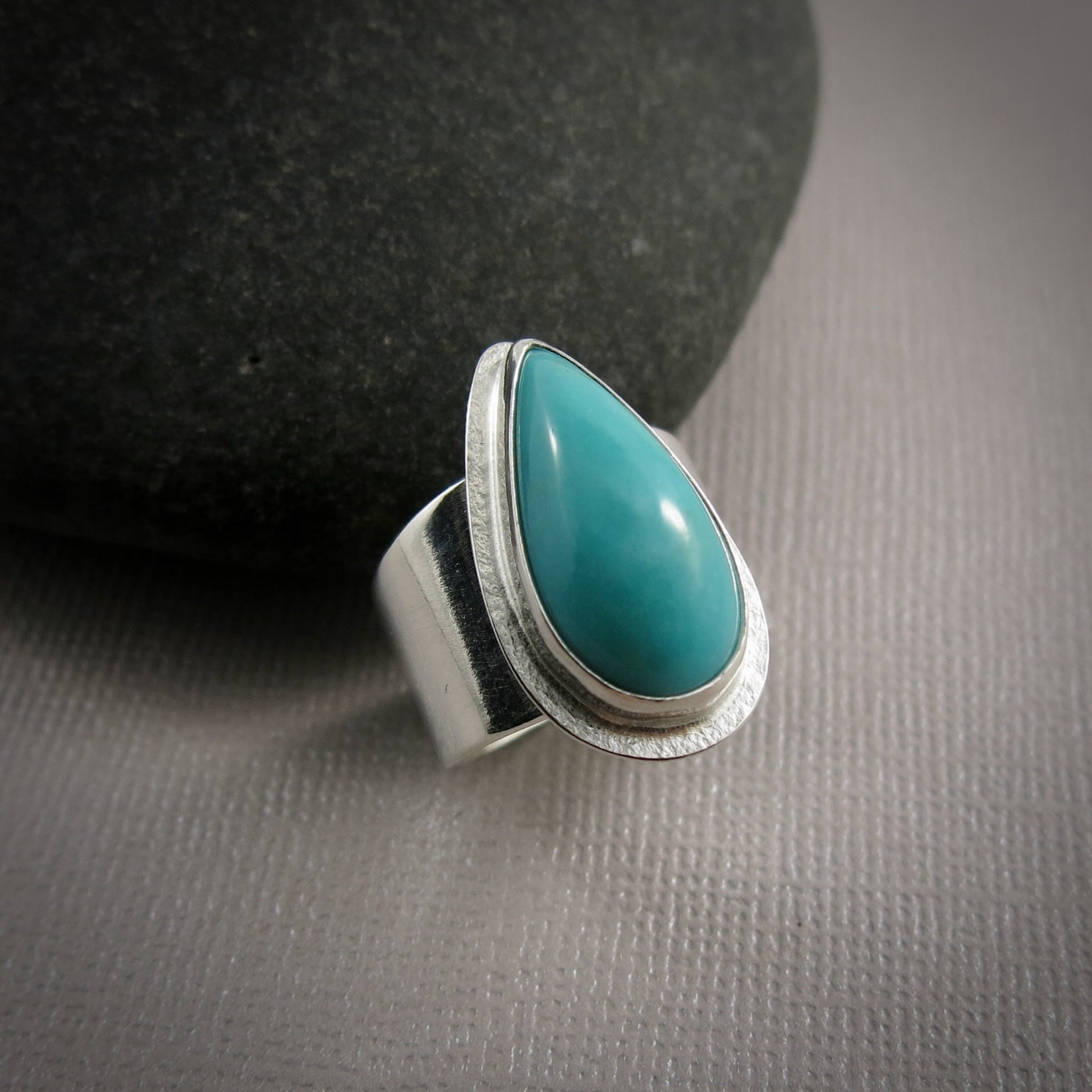 Bague large en turquoise Talon • Argent sterling • Taille 7,5 • Collection Turquoise Bliss