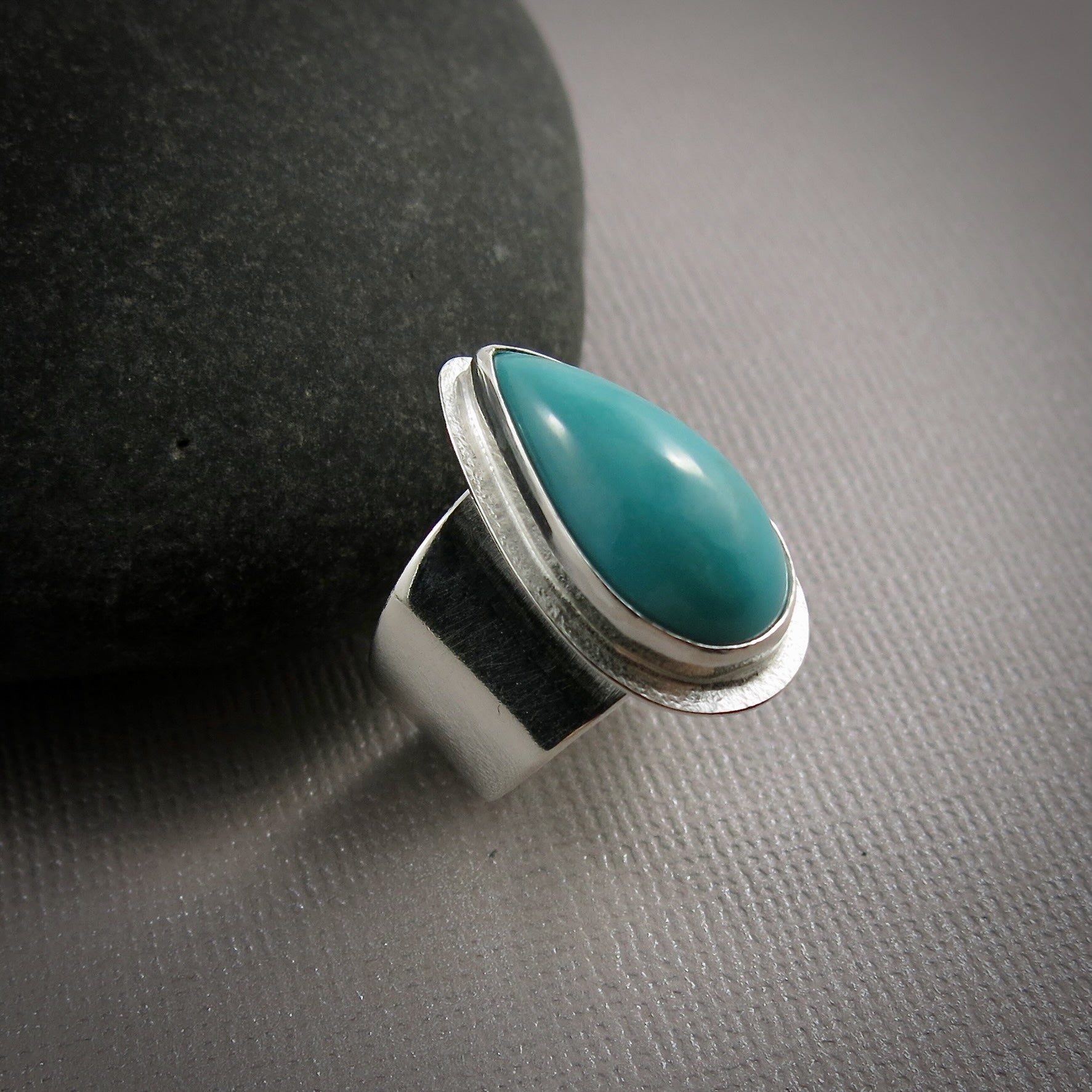 Bague large en turquoise Talon • Argent sterling • Taille 7,5 • Collection Turquoise Bliss