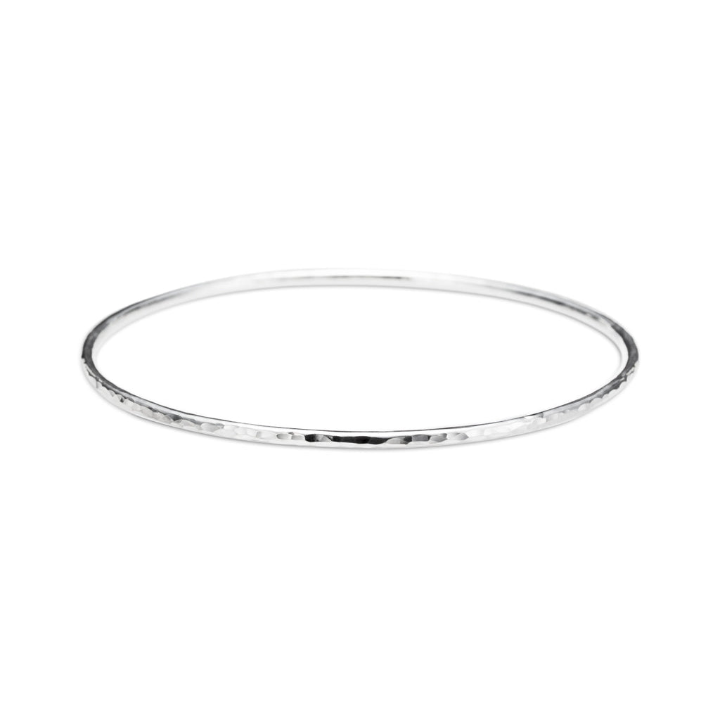 Bracelet jonc empilable texturé martelé • Argent sterling