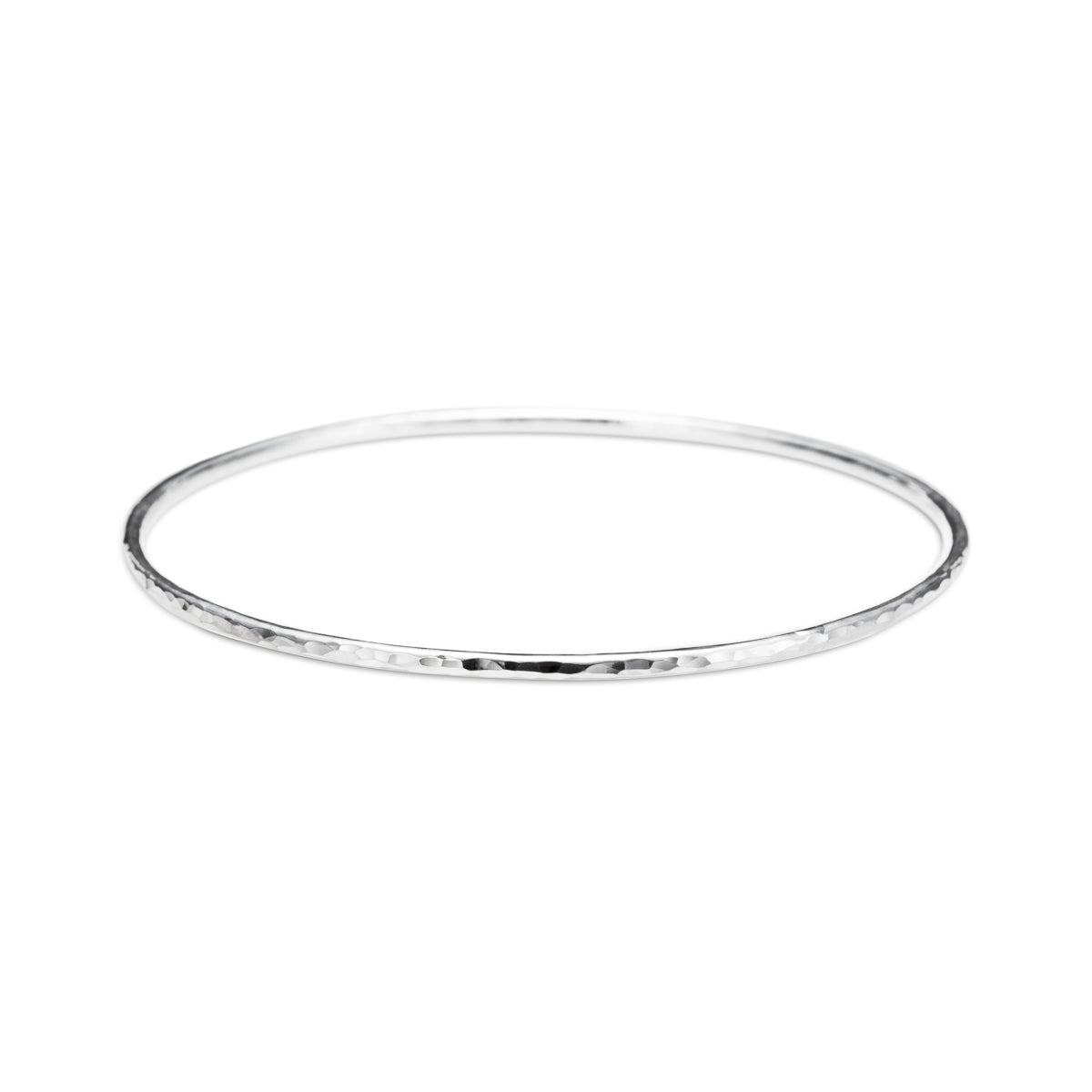 Bracelet jonc empilable texturé martelé • Argent sterling