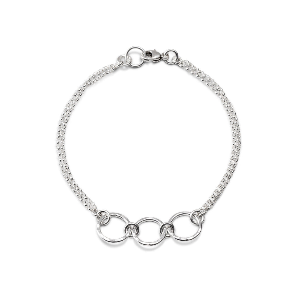 Bracelet Breathe Trio • Argent sterling texturé martelé