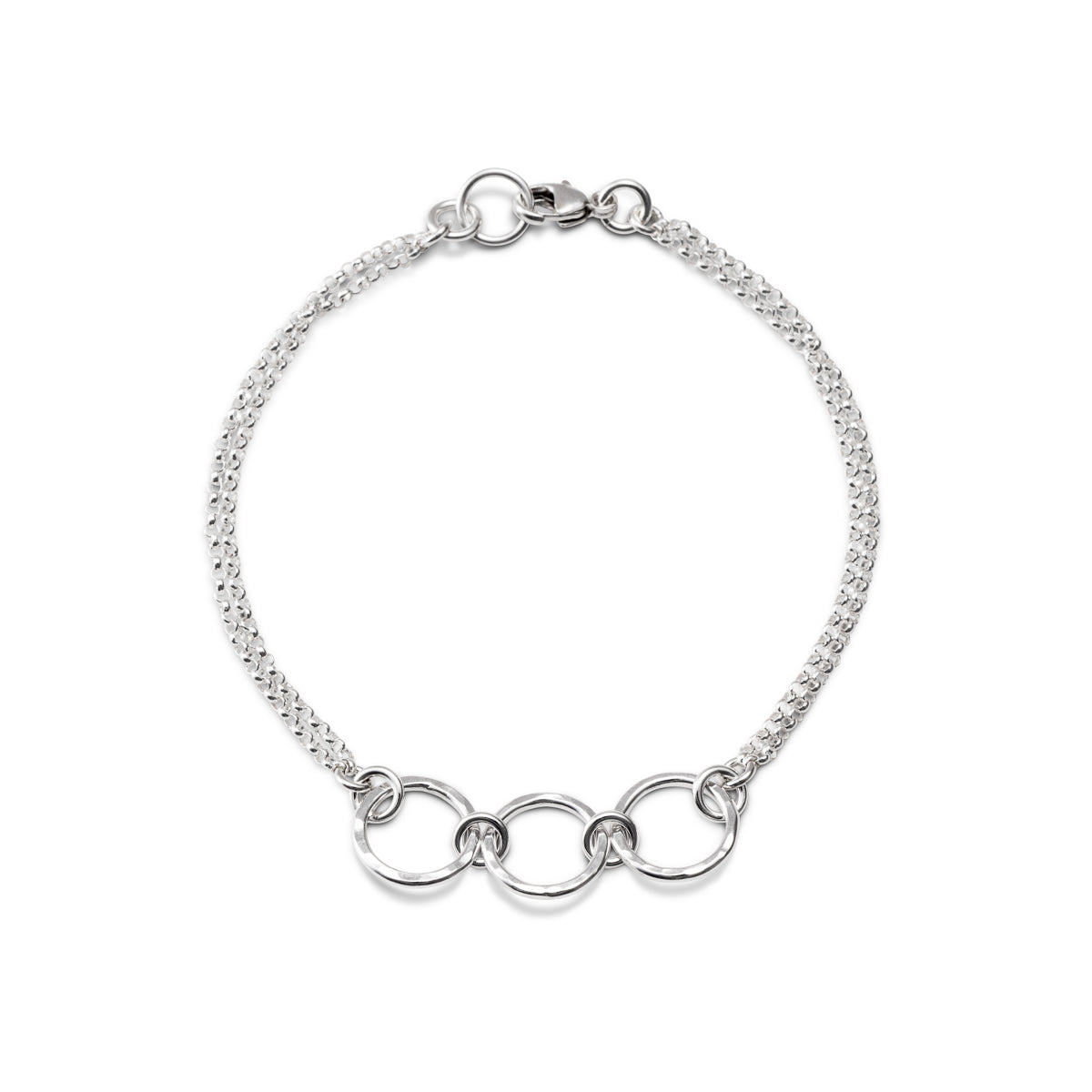 Bracelet Breathe Trio • Argent sterling texturé martelé