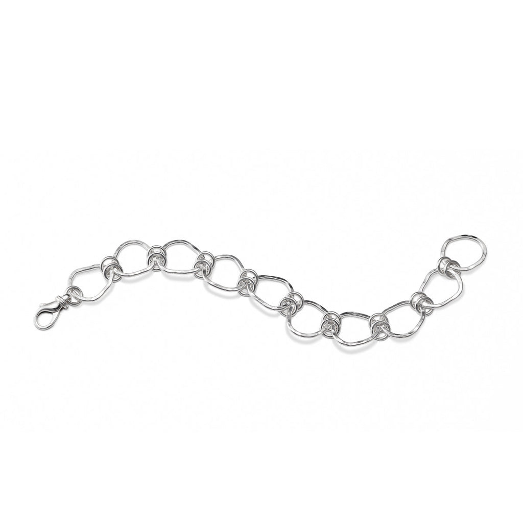 Bracelet Coast • Bracelet à maillons ajustable en argent sterling texturé à motif martelé